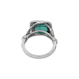 White Gold Emerald Gemstone Rectangle Shape Ring