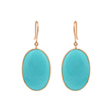 Natural Turquoise Earrings In 18k Gold