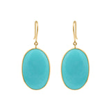 Natural Turquoise Earrings In 18k Gold