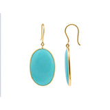 Natural Turquoise Earrings In 18k Gold