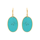 Natural Turquoise Earrings In 18k Gold