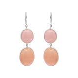 Natural Pink Opal Drop Earrings In 18k Gold