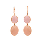 Natural Pink Opal Drop Earrings In 18k Gold