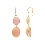 Natural Pink Opal Drop Earrings In 18k Gold