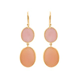 Natural Pink Opal Drop Earrings In 18k Gold