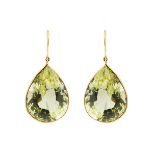 Molto Bello Gems- Natural Peridot Drop Earrings In 14k Gold