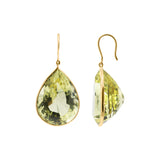 Molto Bello Gems- Natural Peridot Drop Earrings In 14k Gold