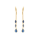 Natural Blue Sapphire Drop Earrings In 18k Gold