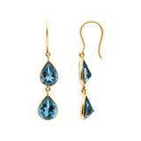 Molto Bello Gems - Natural London Blue Topaz Earrings In 18k Gold