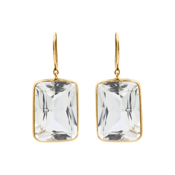 Molto Bello Gems- Natural Crystal Drop Earrings In 14k Gold