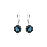 Natural London Blue Sapphire Drop Earrings In 18k Gold