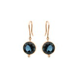 Natural London Blue Sapphire Drop Earrings In 18k Gold