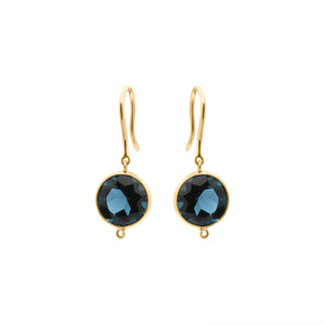 Natural London Blue Sapphire Drop Earrings In 18k Gold