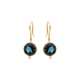 Natural London Blue Sapphire Drop Earrings In 18k Gold