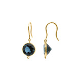 Natural London Blue Sapphire Drop Earrings In 18k Gold