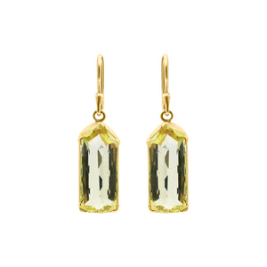 Shop Natural Lemon Quartz Dangle Earrings In 18k Gold