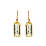 Shop Natural Lemon Quartz Dangle Earrings In 18k Gold