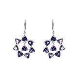 Molto Bello Gems- Natural Tanzanite Star Shaped Drop Earrings In 14k Gold