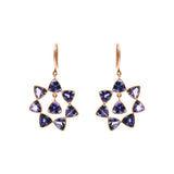 Molto Bello Gems- Natural Tanzanite Star Shaped Drop Earrings In 14k Gold