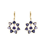 Molto Bello Gems- Natural Tanzanite Star Shaped Drop Earrings In 14k Gold