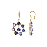 Molto Bello Gems- Natural Tanzanite Star Shaped Drop Earrings In 14k Gold