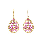 Shop Pear Shaped Natural Ruby Dangle Earrings In 18k Gold