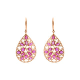 Shop Pear Shaped Natural Ruby Dangle Earrings In 18k Gold