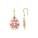 Shop Pear Shaped Natural Ruby Dangle Earrings In 18k Gold