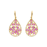 Shop Pear Shaped Natural Ruby Dangle Earrings In 18k Gold