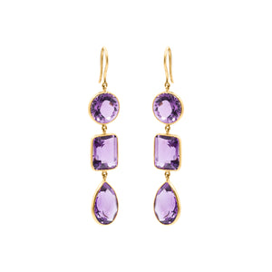 Molto Bello Gems - Natural Amethyst Earrings In 18k Gold