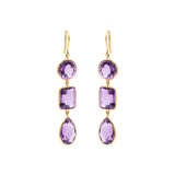 Molto Bello Gems - Natural Amethyst Earrings In 18k Gold