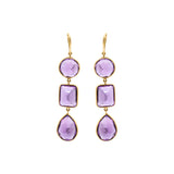 Molto Bello Gems - Natural Amethyst Earrings In 18k Gold