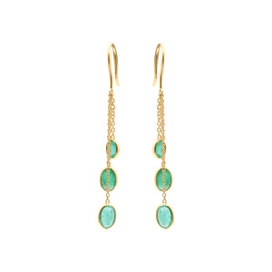 Molto Bello Gems: Natural Emerald Drop Earrings In 14k Gold