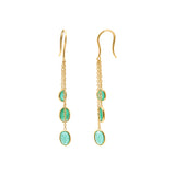 Molto Bello Gems: Natural Emerald Drop Earrings In 14k Gold