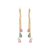 Molto Bello Gems- Multi Tourmaline Drop Earrings In 18k Gold