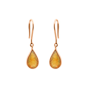 Unique Natural Opal Dangle Earrings In 18k Gold