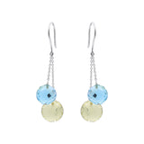 Shop Latest Natural Blue Topaz With Lemon Quartz Earrings In 18k Gold