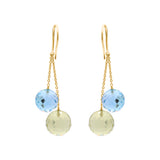 Shop Latest Natural Blue Topaz With Lemon Quartz Earrings In 18k Gold