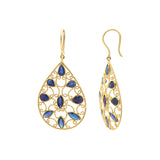 Molto Bello Gems - Natural Blue Sapphire Drop Earrings In 18k Gold