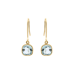 Molto Bello Gems- Natural Blue Topaz Drop Earrings In 14k Gold