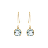 Molto Bello Gems- Natural Blue Topaz Drop Earrings In 14k Gold