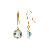 Molto Bello Gems- Natural Blue Topaz Drop Earrings In 14k Gold