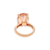 Natural Morganite Gemstone With Diamond 18k Rose Gold Ring