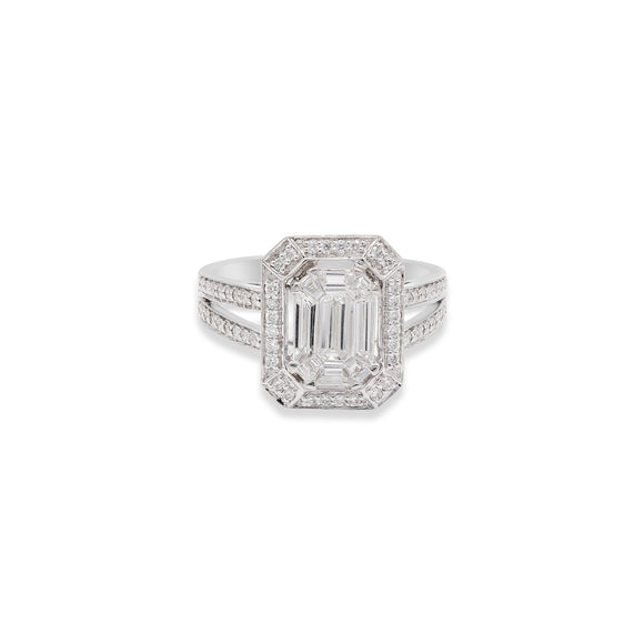 Natural Diamond 18k White Gold Ring