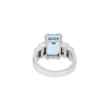 MOLTO BELLO GEMS - 18k White Gold Aquamarine Diamond Ring