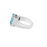 MOLTO BELLO GEMS - 18k White Gold Aquamarine Diamond Ring