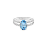 Molto Bello Gems 18k White Gold Aquamarine Diamond Ring