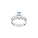 Molto Bello Gems 18k White Gold Aquamarine Diamond Ring