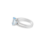 Molto Bello Gems 18k White Gold Aquamarine Diamond Ring