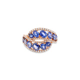 MOLTO BELLO GEMS - 18k Rose Gold Blue Sapphire Diamond Ring